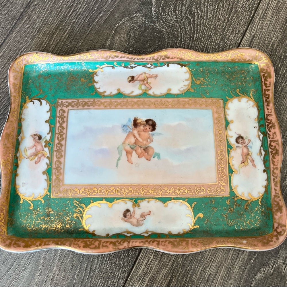 Antique Austrian Porcelain Pin Tray
